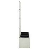 VidaXL Latwerkplantenbak verhoogd met 3 potten 83x30x130 cm rattan wit