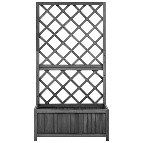 Vidaxl latwerkplantenbak 70x30x135 cm massief vurenhout zwart