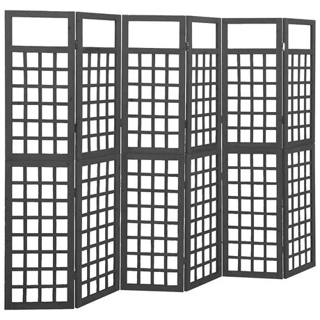 Vidaxl kamerscherm trellis met 6 panelen 242,5x180 cm vurenhout zwart