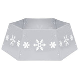 Vidaxl kerstboomrok ø68x25 cm zilverkleurig en wit