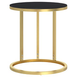 Vidaxl bijzettafel 45 cm gehard glas goudkleurig en zwart