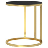 Vidaxl bijzettafel 45 cm gehard glas goudkleurig en zwart