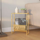 Vidaxl tijdschriftenrek 35x15x45 cm staal goudkleurig