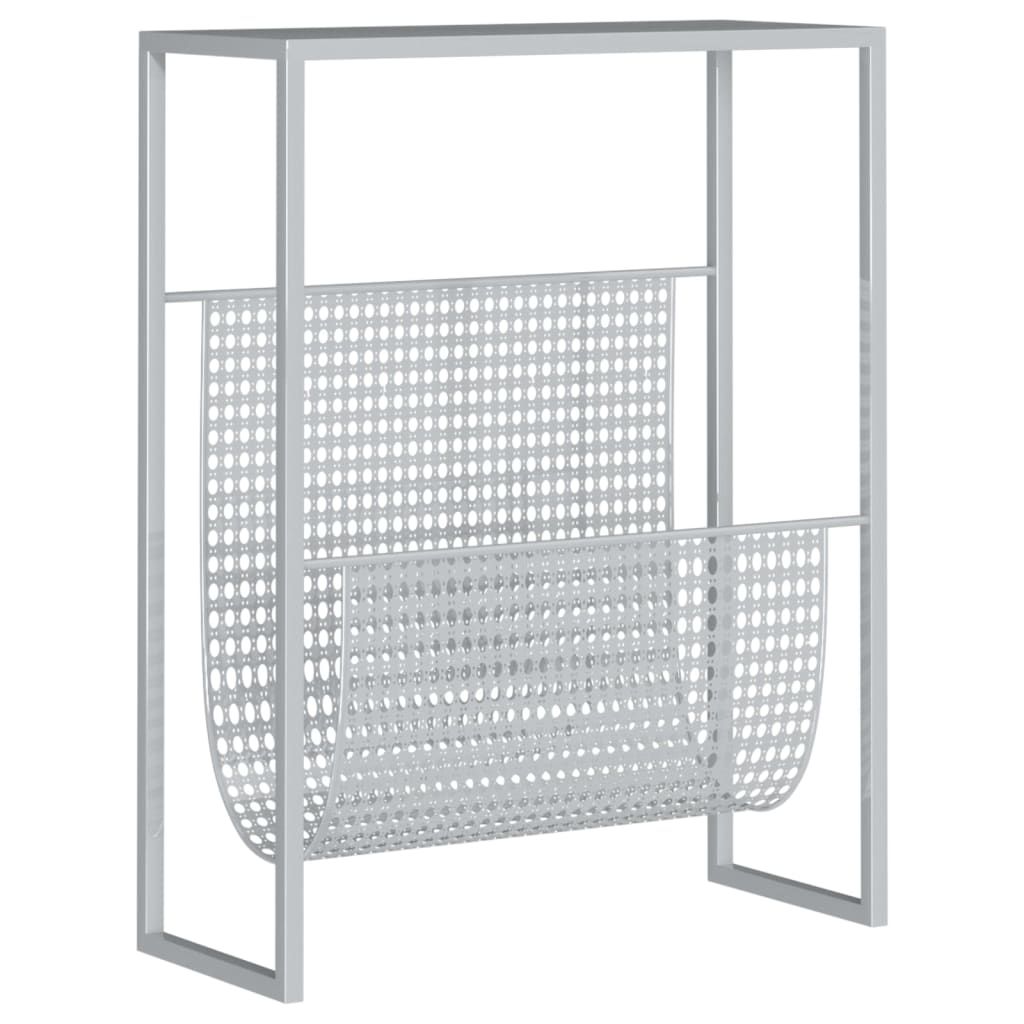 Vidaxl tijdschriftenrek 35x15x45 cm staal zilverkleurig