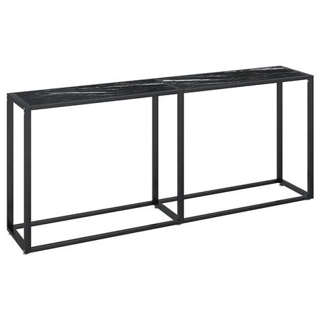 Vidaxl wandtafel 180x35x75,5 cm gehard glas zwartmarmerkleurig