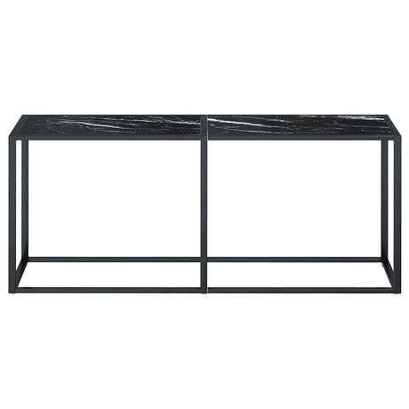 Vidaxl wandtafel 180x35x75,5 cm gehard glas zwartmarmerkleurig