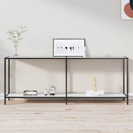 Vidaxl wandtafel 200x35x75,5 cm gehard glas wit