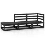 Vidaxl 3-delige loungeset massief grenenhout zwart