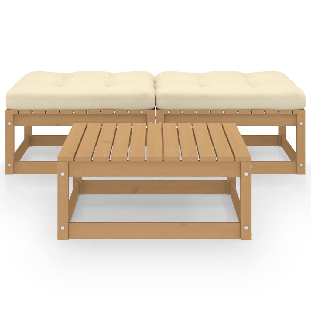 Vidaxl 3-delige loungeset met kussens massief grenenhout