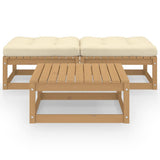 Vidaxl 3-delige loungeset met kussens massief grenenhout