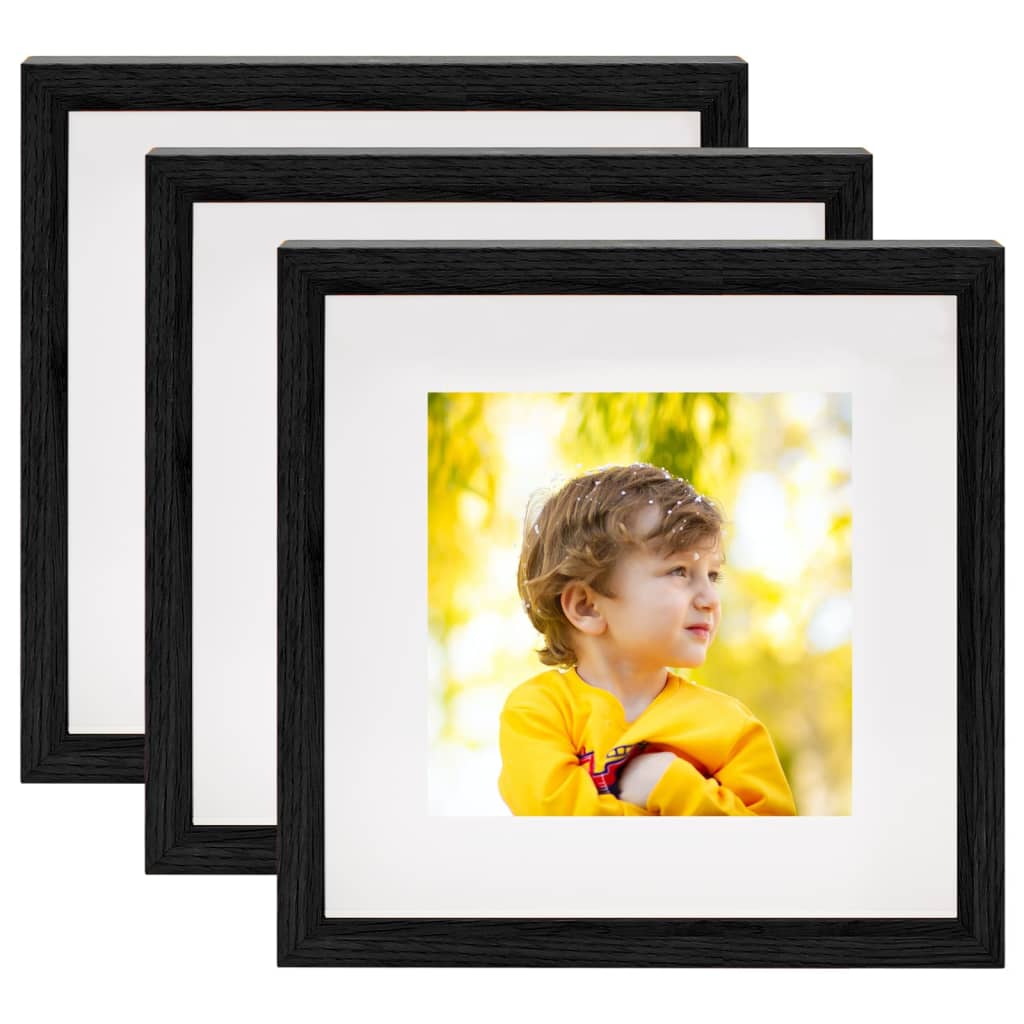 VidaXL Fotolijsten 3 st voor 13x13 cm foto 3D 23x23 cm zwart