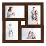 Vidaxl fotolijst voor 4x(10x15 cm) foto mdf donkerbruin