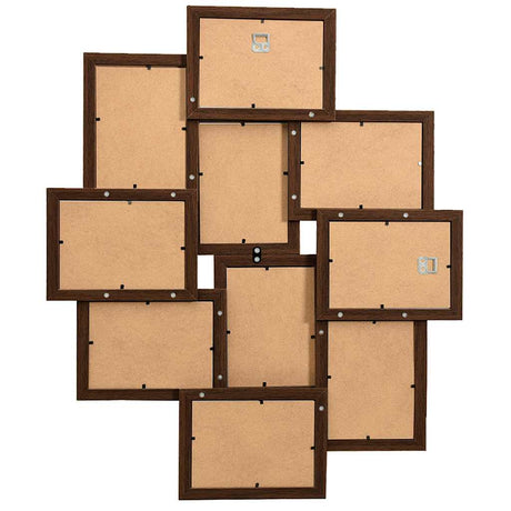 Vidaxl fotolijst voor 10x(13x18 cm) foto mdf donkerbruin
