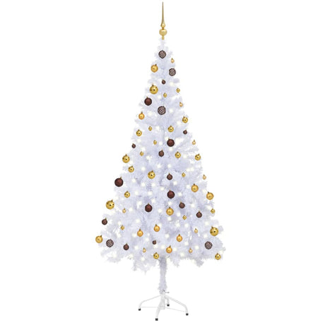 VidaXL Kunstkerstboom met verlichting en kerstballen 620 takken 180 cm