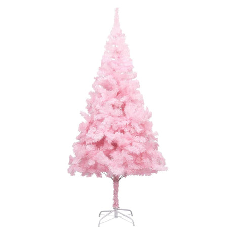 VidaXL Kunstkerstboom met verlichting en kerstballen 210 cm PVC roze