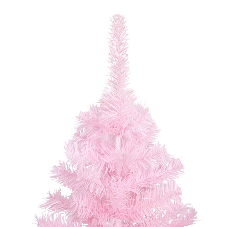 VidaXL Kunstkerstboom met verlichting en kerstballen 210 cm PVC roze