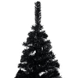 VidaXL Kunstkerstboom met verlichting en kerstballen 150 cm PVC zwart