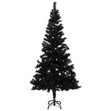 VidaXL Kunstkerstboom met verlichting en kerstballen 210 cm PVC zwart