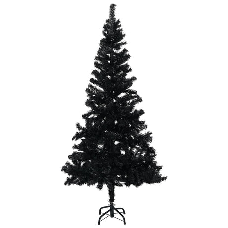 VidaXL Kunstkerstboom met verlichting en kerstballen 240 cm PVC zwart