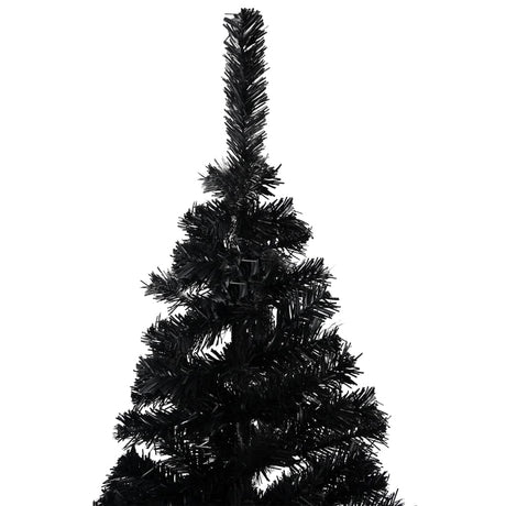 VidaXL Kunstkerstboom met verlichting en kerstballen 240 cm PVC zwart