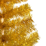 VidaXL Kunstkerstboom met verlichting en kerstballen 210 cm PET goud