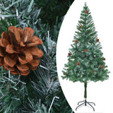 VidaXL Kunstkerstboom met verlichting kerstballen dennenappels 180 cm
