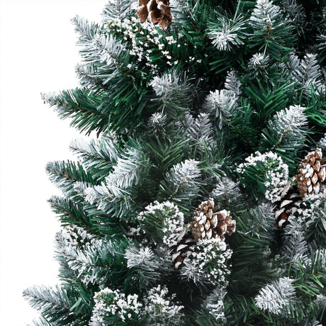 VidaXL Kunstkerstboom met verlichting kerstballen dennenappels 210 cm