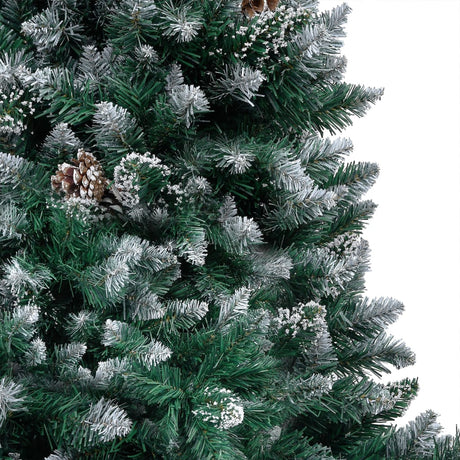VidaXL Kunstkerstboom met verlichting kerstballen dennenappels 210 cm