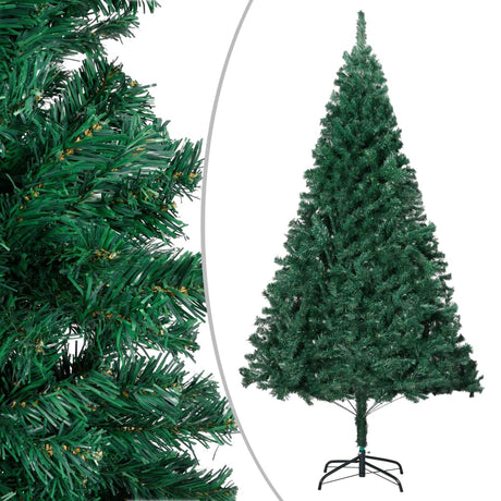 VidaXL Kunstkerstboom met verlichting en kerstballen 210 cm PVC groen