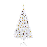 VidaXL Kunstkerstboom met verlichting en kerstballen 210 cm PVC wit