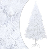 VidaXL Kunstkerstboom met verlichting en kerstballen 210 cm PVC wit