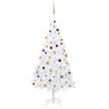VidaXL Kunstkerstboom met verlichting en kerstballen 240 cm wit