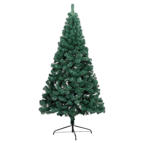 Vidaxl kunstkerstboom met verlichting en kerstballen half 120 cm groen
