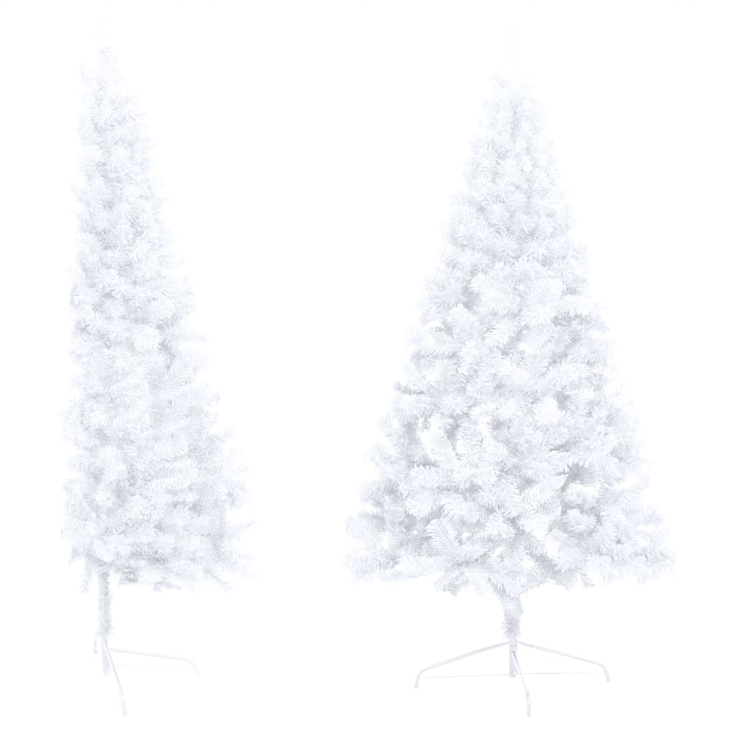 VidaXL Kunstkerstboom met verlichting en kerstballen half 180 cm wit