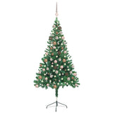 VidaXL Kunstkerstboom met verlichting en kerstballen 380 takken 150 cm