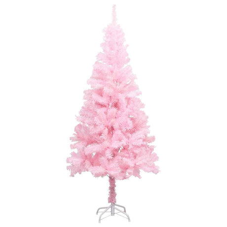 Vidaxl kunstkerstboom met verlichting en kerstballen 180 cm pvc roze