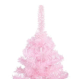 VidaXL Kunstkerstboom met verlichting en kerstballen 240 cm PVC roze