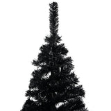 VidaXL Kunstkerstboom met verlichting en kerstballen 120 cm PVC zwart