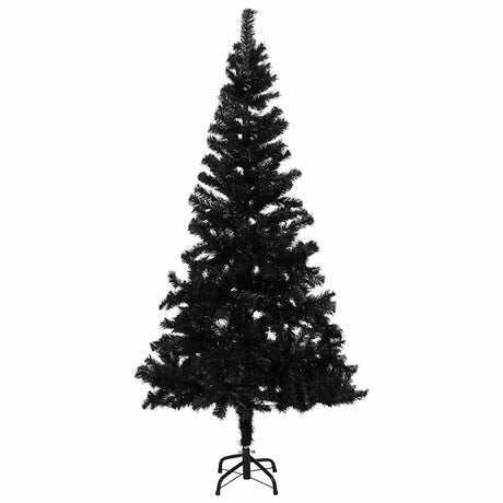 Vidaxl kunstkerstboom met verlichting en kerstballen 180 cm pvc zwart