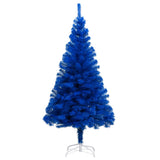 VidaXL Kunstkerstboom met verlichting en kerstballen 150 cm PVC blauw