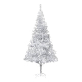 VidaXL Kunstkerstboom met verlichting en kerstballen 180 cm PET zilver