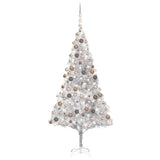 VidaXL Kunstkerstboom met verlichting en kerstballen 240 cm PET zilver
