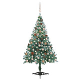 VidaXL Kunstkerstboom met verlichting ballen sneeuw dennenappel 150 cm