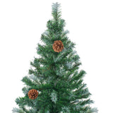 VidaXL Kunstkerstboom met verlichting kerstballen dennenappels 180 cm