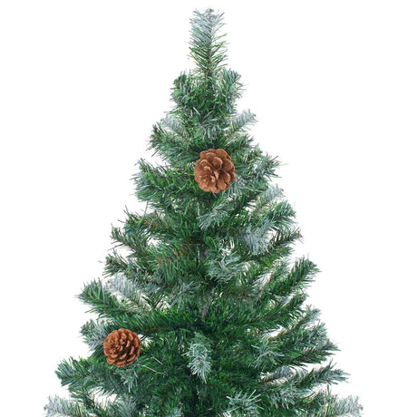 Vidaxl kunstkerstboom met verlichting kerstballen dennenappels 180 cm