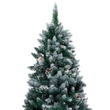 VidaXL Kunstkerstboom met verlichting kerstballen dennenappels 210 cm