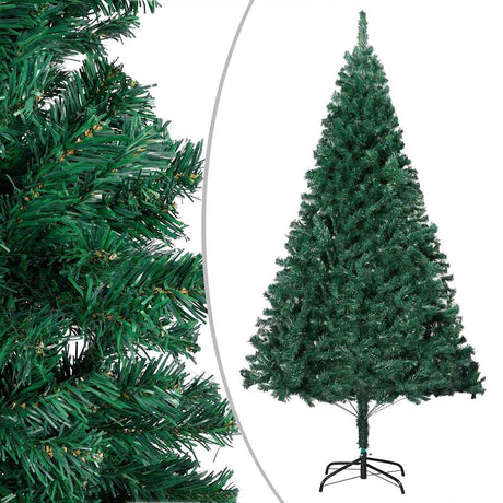 Vidaxl kunstkerstboom met verlichting en kerstballen 150 cm pvc groen