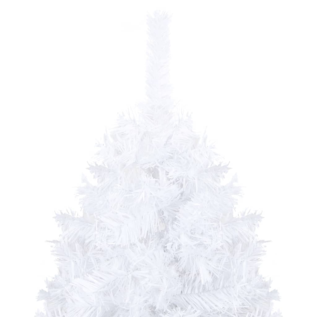 VidaXL Kunstkerstboom met verlichting en kerstballen 150 cm PVC wit