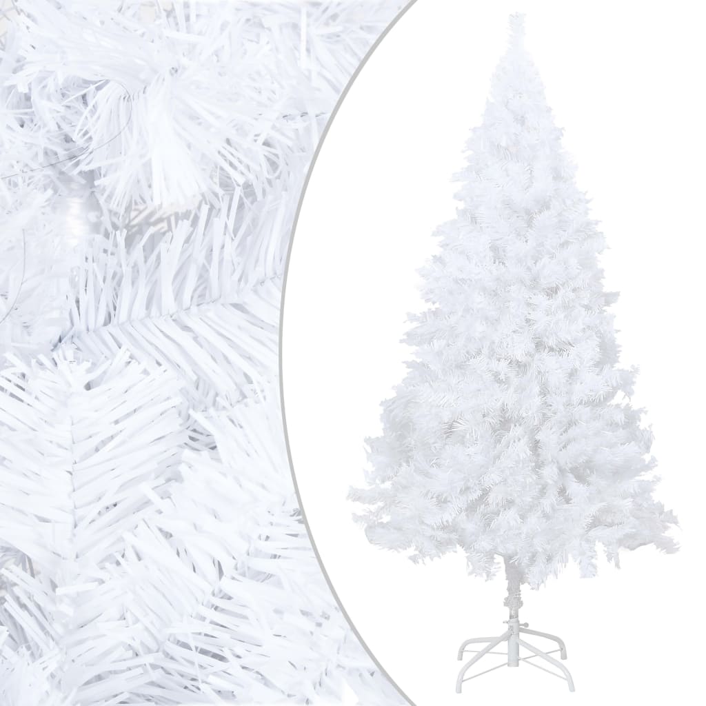 VidaXL Kunstkerstboom met verlichting en kerstballen 210 cm PVC wit