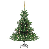 VidaXL Kunstkerstboom Nordmann met LED's en kerstballen 180 cm groen